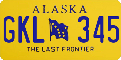 AK license plate GKL345