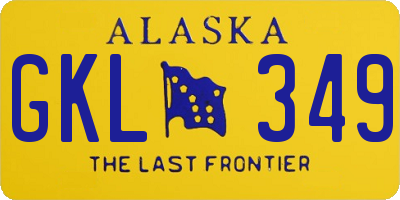 AK license plate GKL349