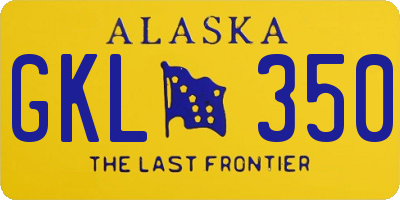 AK license plate GKL350