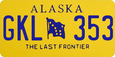 AK license plate GKL353