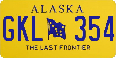 AK license plate GKL354