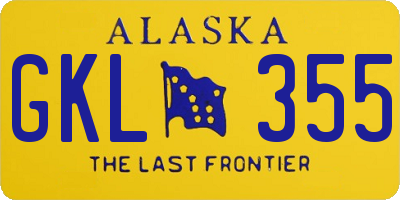 AK license plate GKL355