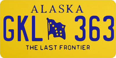 AK license plate GKL363