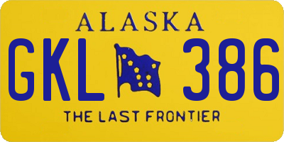AK license plate GKL386