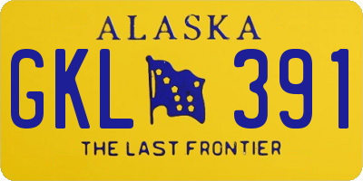 AK license plate GKL391