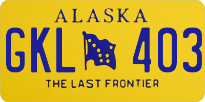 AK license plate GKL403