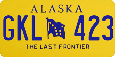 AK license plate GKL423