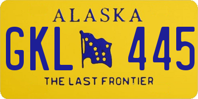 AK license plate GKL445