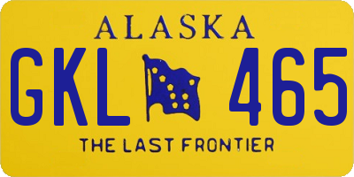 AK license plate GKL465