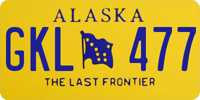 AK license plate GKL477