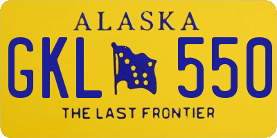 AK license plate GKL550