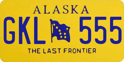 AK license plate GKL555