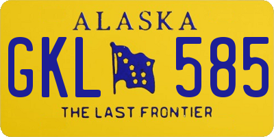 AK license plate GKL585