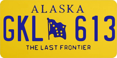 AK license plate GKL613