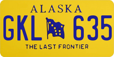 AK license plate GKL635