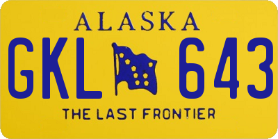 AK license plate GKL643