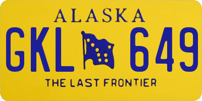 AK license plate GKL649
