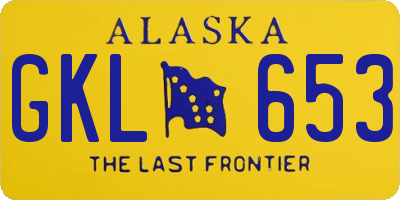 AK license plate GKL653