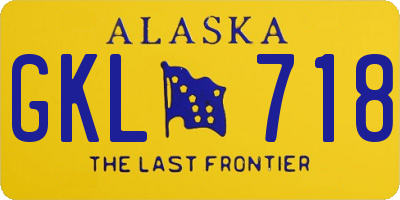 AK license plate GKL718