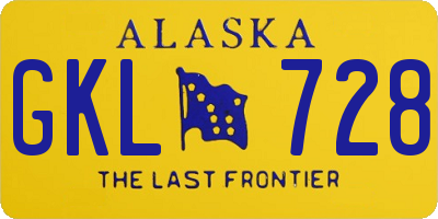 AK license plate GKL728