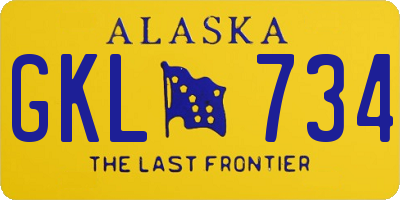 AK license plate GKL734