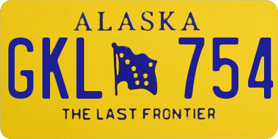 AK license plate GKL754