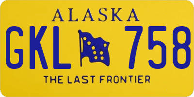 AK license plate GKL758