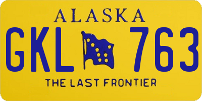 AK license plate GKL763