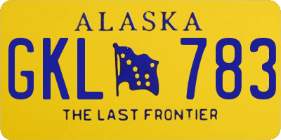 AK license plate GKL783