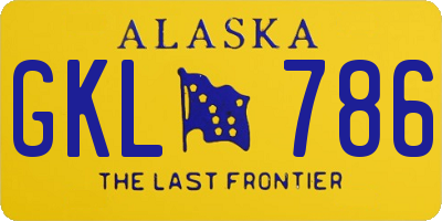 AK license plate GKL786