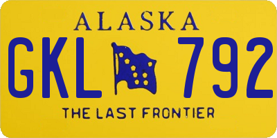 AK license plate GKL792