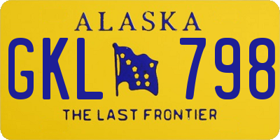 AK license plate GKL798