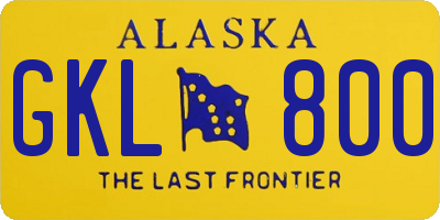 AK license plate GKL800