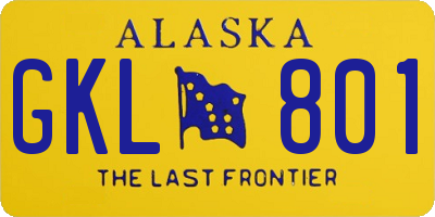 AK license plate GKL801