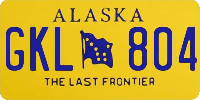 AK license plate GKL804