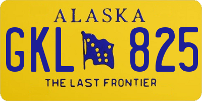 AK license plate GKL825