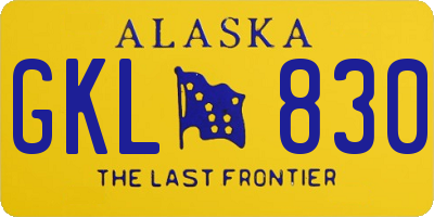 AK license plate GKL830