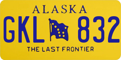 AK license plate GKL832