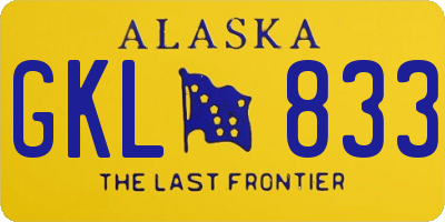 AK license plate GKL833
