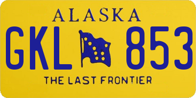 AK license plate GKL853