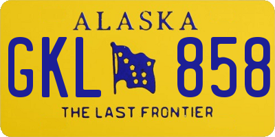 AK license plate GKL858