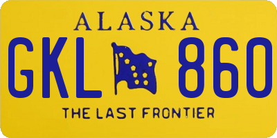 AK license plate GKL860