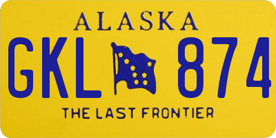 AK license plate GKL874