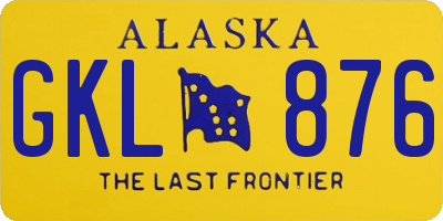 AK license plate GKL876