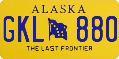 AK license plate GKL880