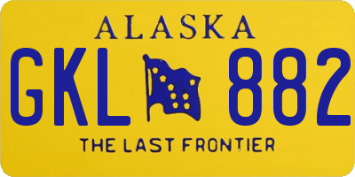 AK license plate GKL882