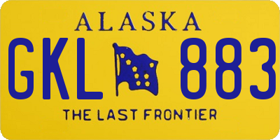 AK license plate GKL883