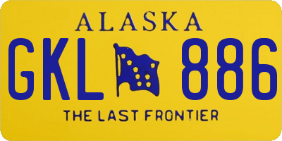 AK license plate GKL886