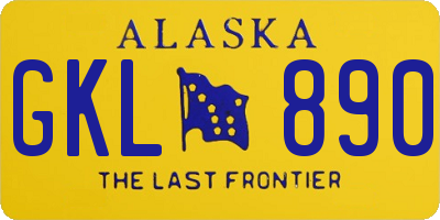 AK license plate GKL890