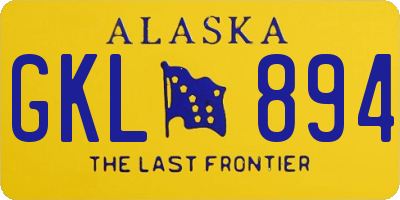 AK license plate GKL894